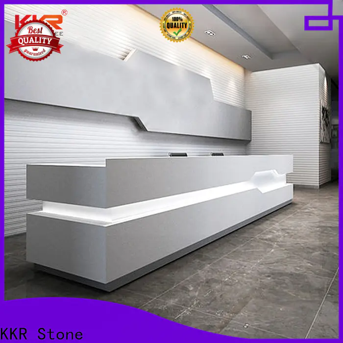 KKR Stone fashion design solid surface reception desk for kitchen tops