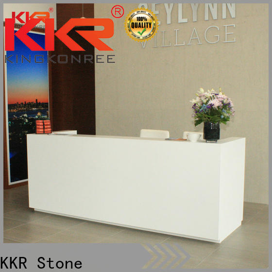 fashion design solid surface reception desk circle in special shapes for worktops