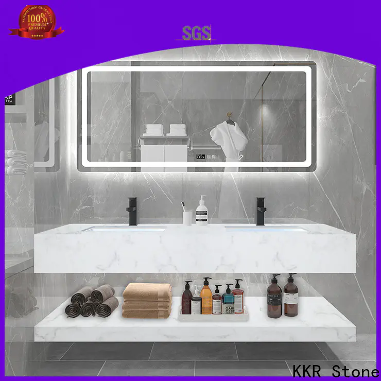 KKR Stone easy to clean corian vanity tops in special shapes for home