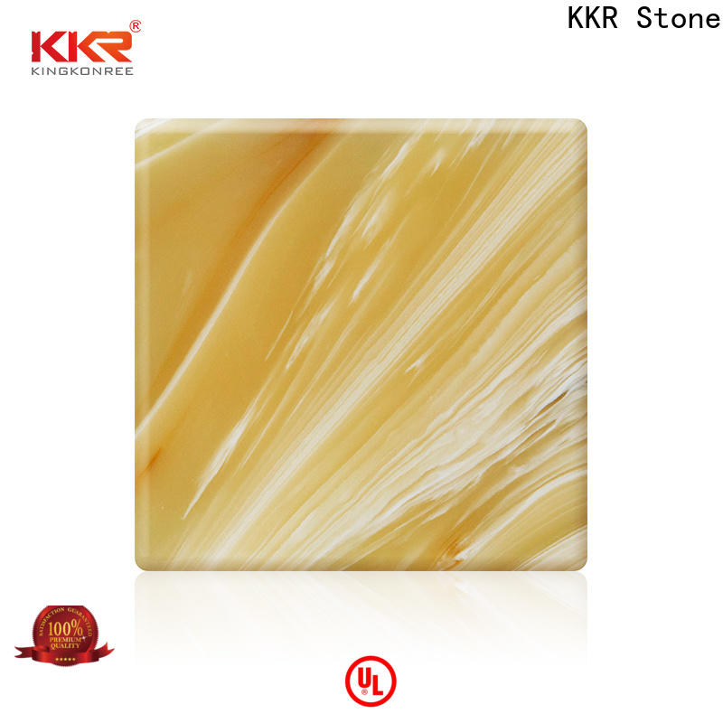 KKR Stone yellow translucent resin panel bulk production for early education