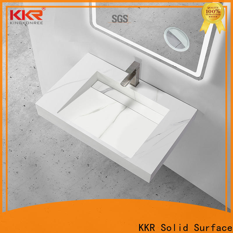 KKR Solid Surface best bathroom vanity with sink factory direct supply bulk production