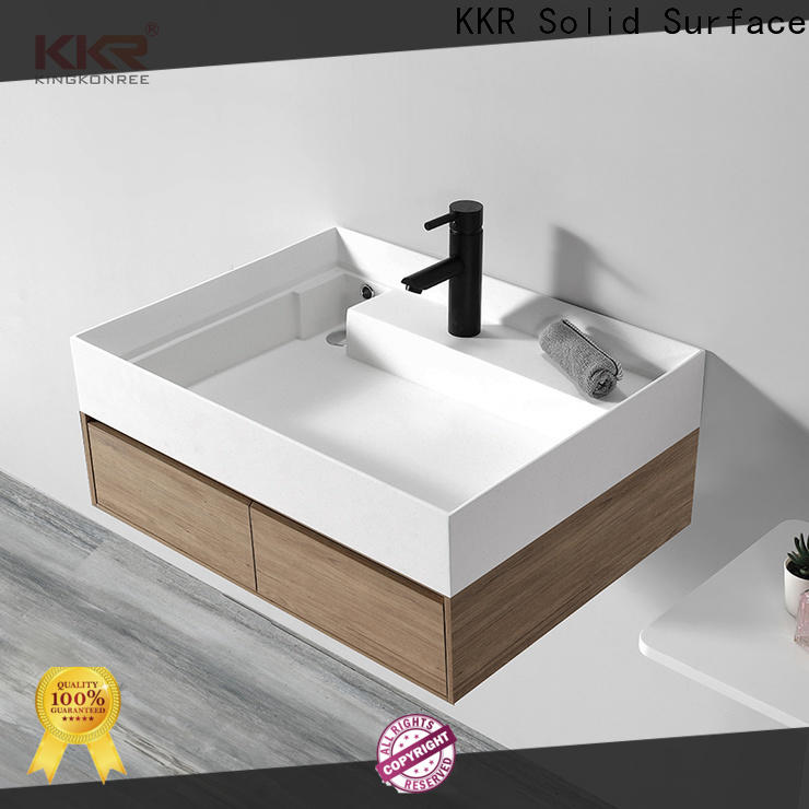 KKR Solid Surface wall mounted bathroom vanity suppliers for promotion