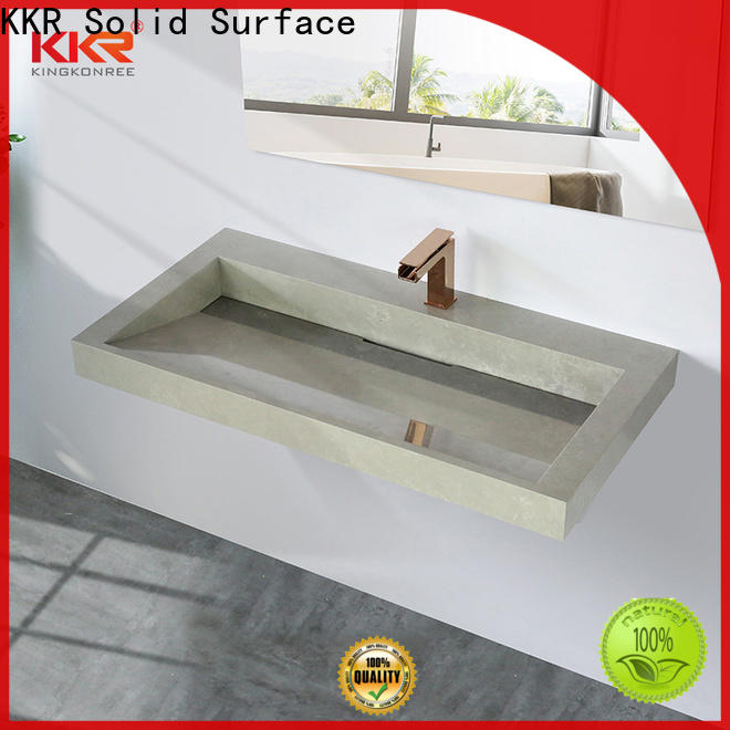 KKR Solid Surface factory price pedestal bathroom sinks distributor for sale