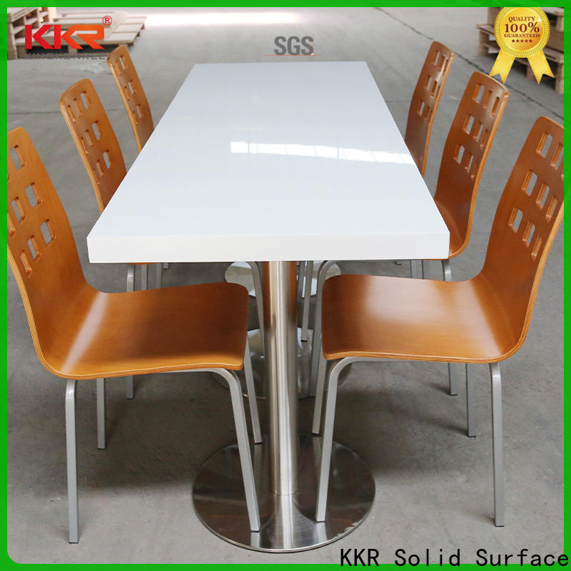 KKR Solid Surface hot-sale marble round dining table factory price for promotion