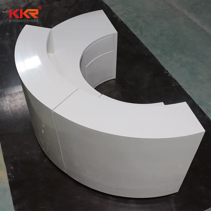 Customized Artificial Stone Acrylic Solid Surface Reception & Office Desk KKR-RD001