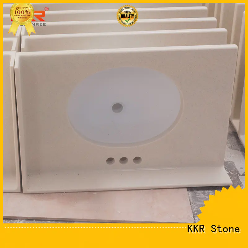 KKR Stone double Sink acrylic solid surface countertops vendor for kitchen tops