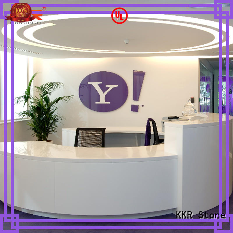 KKR Stone custom-made curved reception desk marble for early education