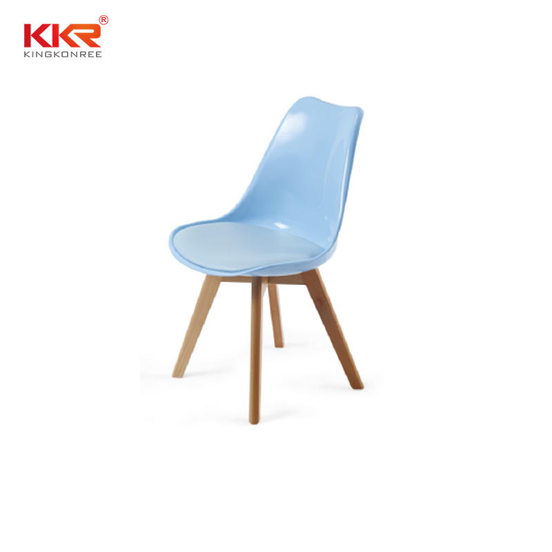 Classic Modern Design Plastic Pyramid Dining Chair With Wooden Base KKR - AS - 115D1