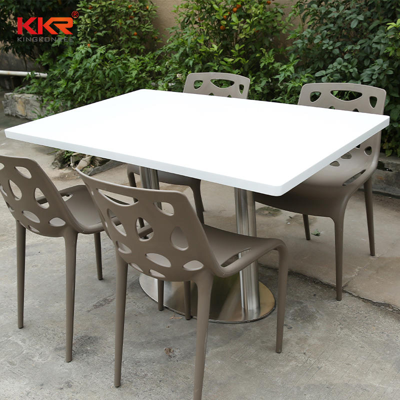 Rectangle Artificial Stone Solid Surface Table And Chair KKR-TP5
