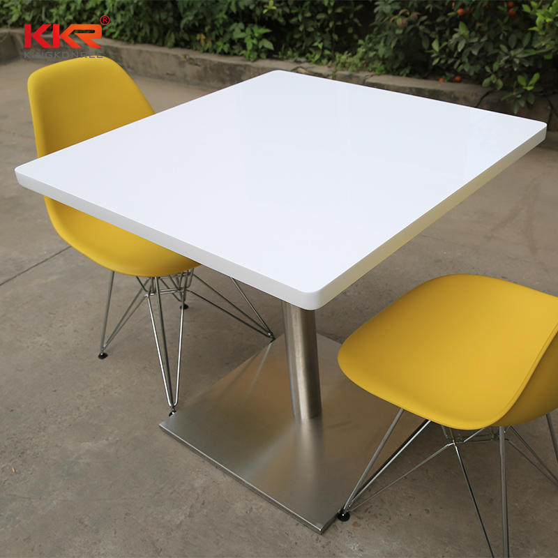 White Marble Acrylic Solid Surface Dining Table KKR-TP6