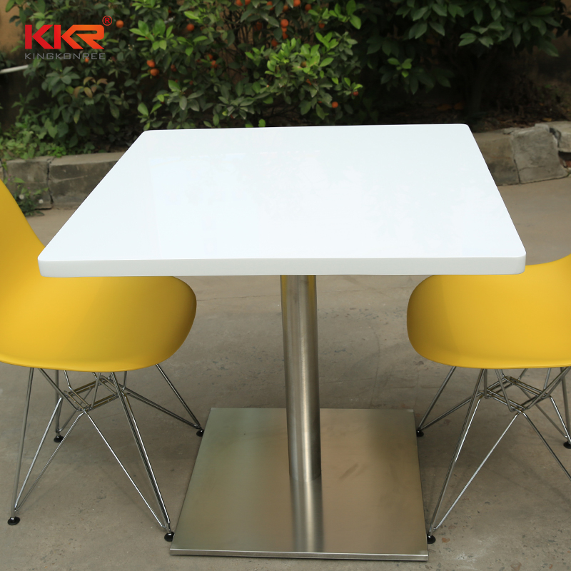 White Marble Acrylic Solid Surface Dining Table KKR-TP6