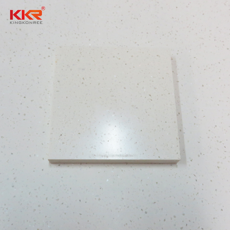 2440mm Length White Small Chips Acrylic Solid Surface Sheet KKR-M1642