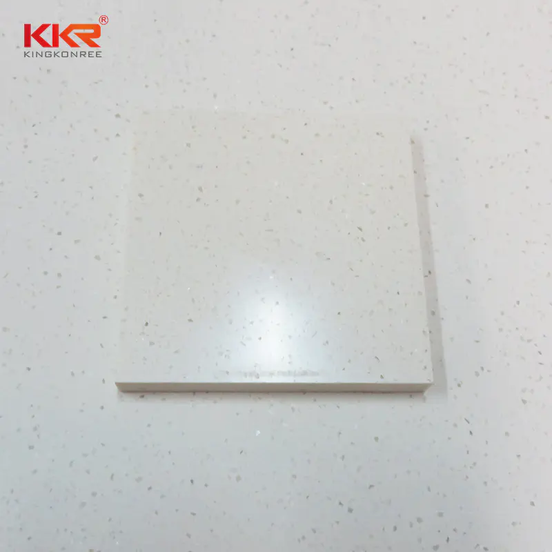 2440mm Length White Small Chips Acrylic Solid Surface Sheet KKR-M1642