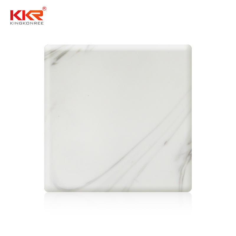 White Texture Pattern Arycli Marble Soild Surface Sheet KKR-M8816