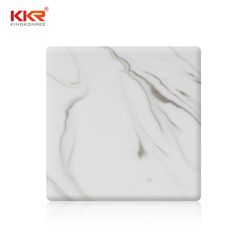 3050mm Length White Marble Acrylic Solid Surface Sheets KKR-M8818