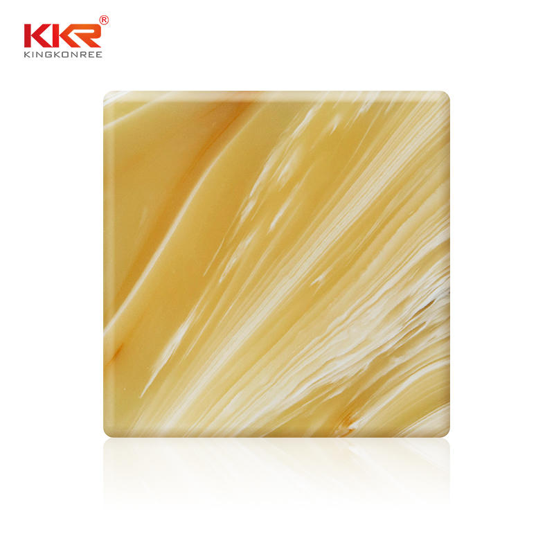 Phoenix Pattern Yellow Translucent Acrylic Solid Surface Sheet KKR-A029