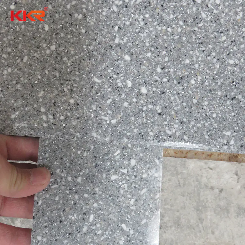 Grey Color With Chips Pure Acrylic Solid Surface Sheets KKR-M2715