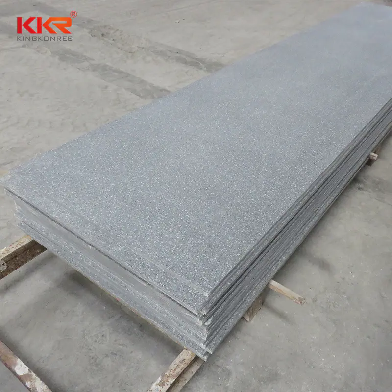 Grey Color With Chips Pure Acrylic Solid Surface Sheets KKR-M2715
