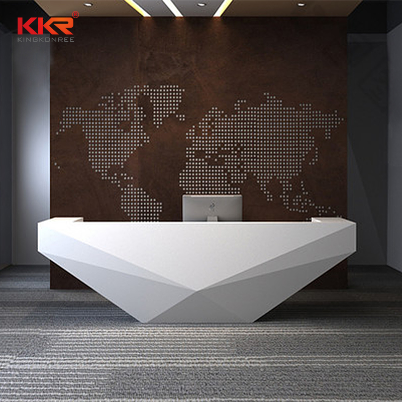 KKR Stone shape reception desk countertop custom-design for building-2