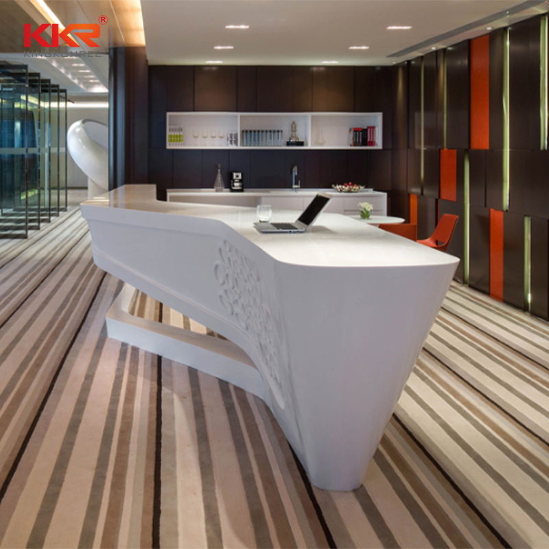 Custom-made Solid Surface Lobby Reception Office Desk 09