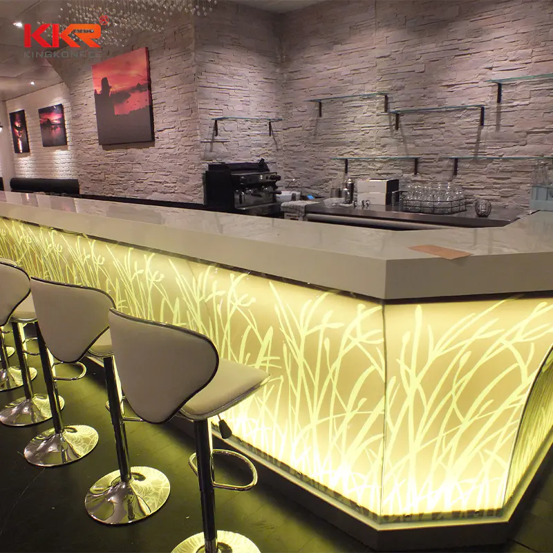Artificial Stone Acrylic Resin Solid Translucent Surface Bar Countertop 02