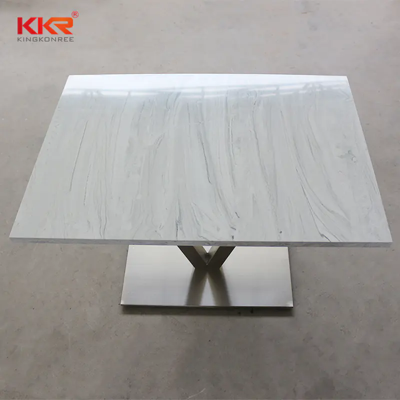 Marble Pattern Acrylic Solid Surface Table For 2 People Table 01