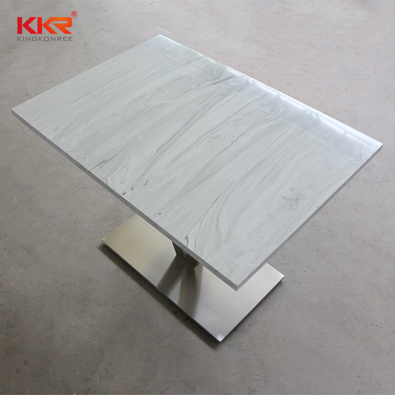 Marble Pattern Acrylic Solid Surface Table For 2 People Table 01