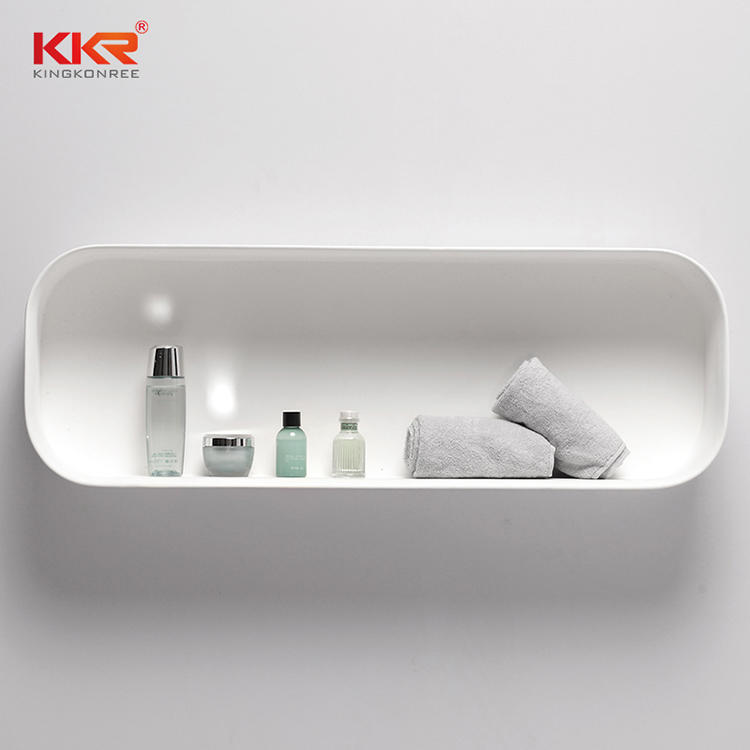 Royal White Acrylic Solid Surface Bathroom Shelf KKR-1073-1