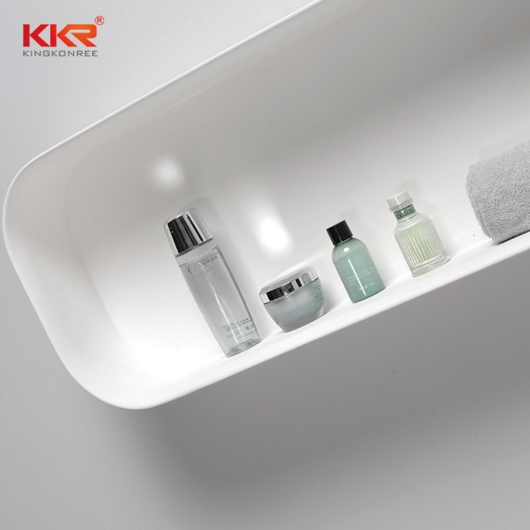 Royal White Acrylic Solid Surface Bathroom Shelf KKR-1073-1