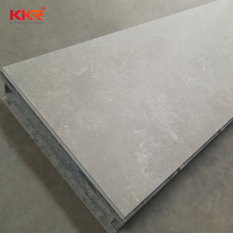 KKR Stone pattern solid surface slab for school building-2