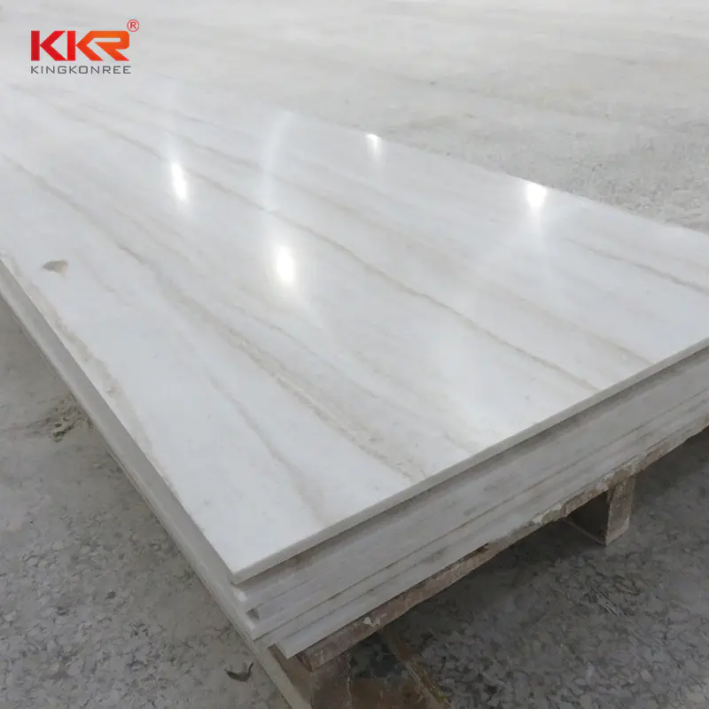 12MM Thickness Texture Marble Color Solid Surface Acrylic Stone Sheet KKK-M6802
