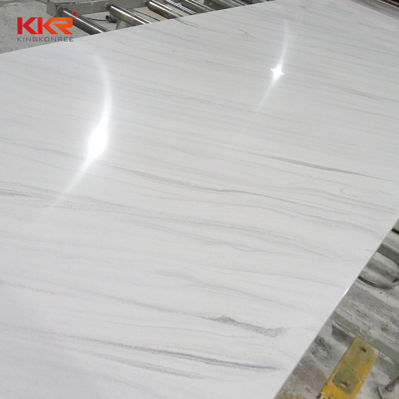 White Marble Black Texture Pattern Solid Surface Sheet KKR-M6805