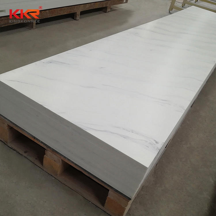White Marble Black Texture Pattern Solid Surface Sheet KKR-M6805