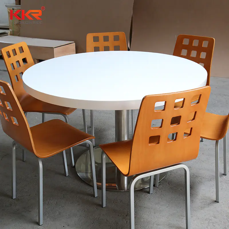 stone resin white square table / Solid Surface Table 09