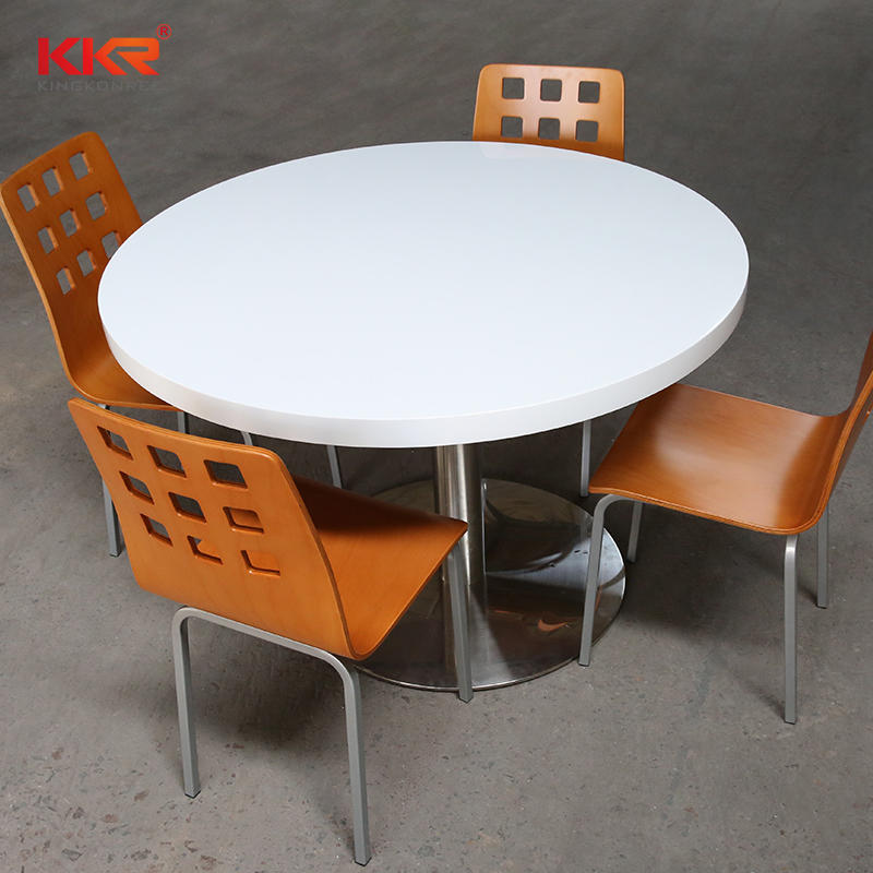 stone resin white square table / Solid Surface Table 09