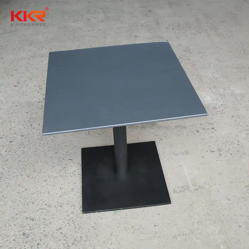 Solid surface furniture restaurant tables and chairs , round dinning table set , fast-food dinning table