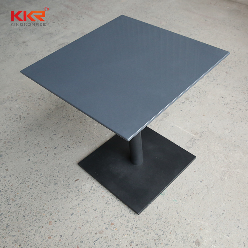 Solid surface furniture restaurant tables and chairs , round dinning table set , fast-food dinning table