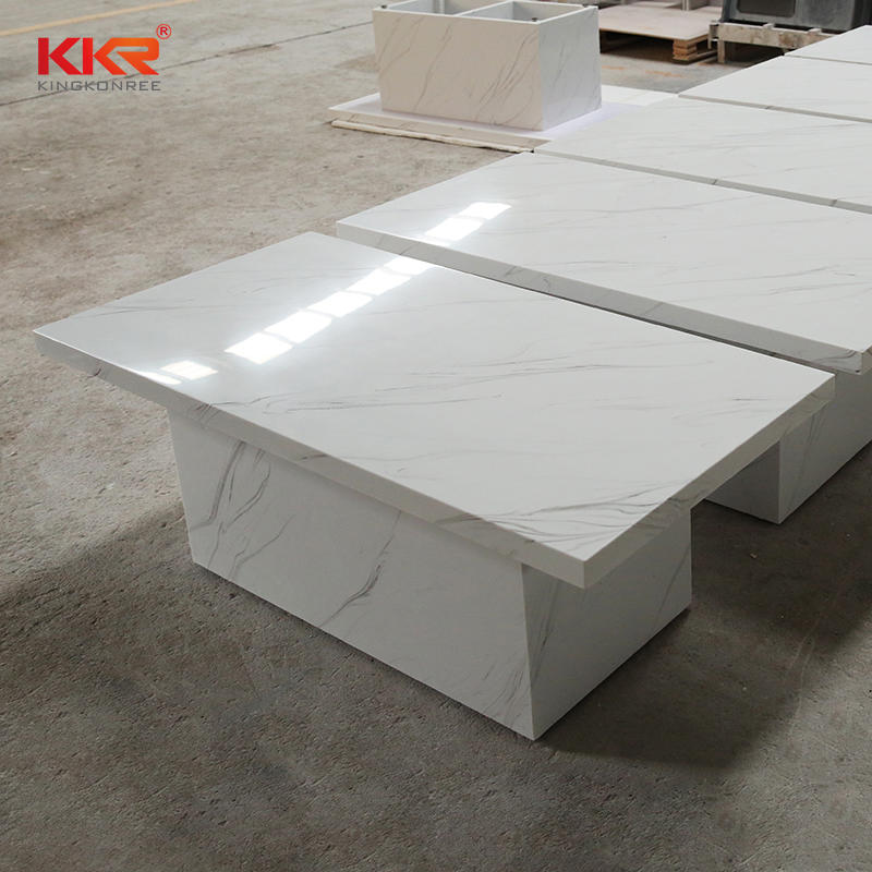 Home and Hotel furniture white marble top solid surface side table end table