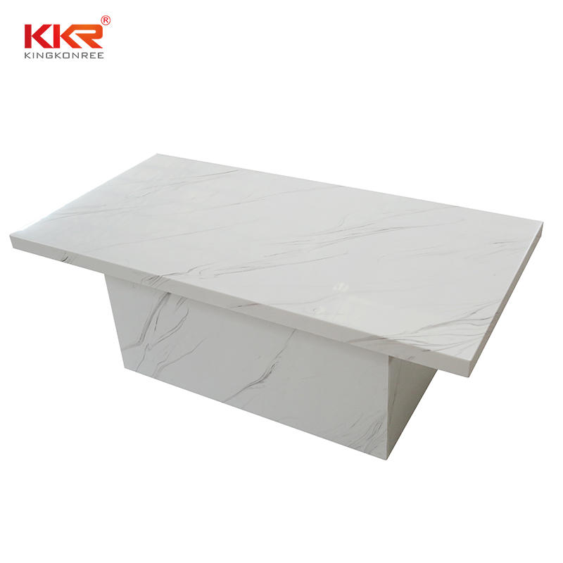 Home and Hotel furniture white marble top solid surface side table end table