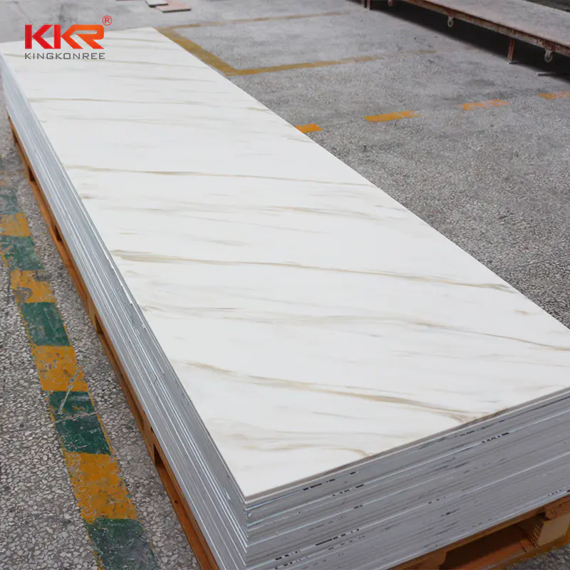 12mm thickness white artificial Solid Surface stone Sheet KKR-M8853