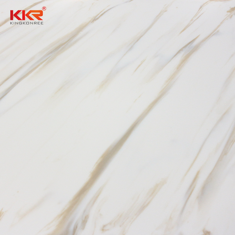 12mm thickness white artificial Solid Surface stone Sheet KKR-M8853