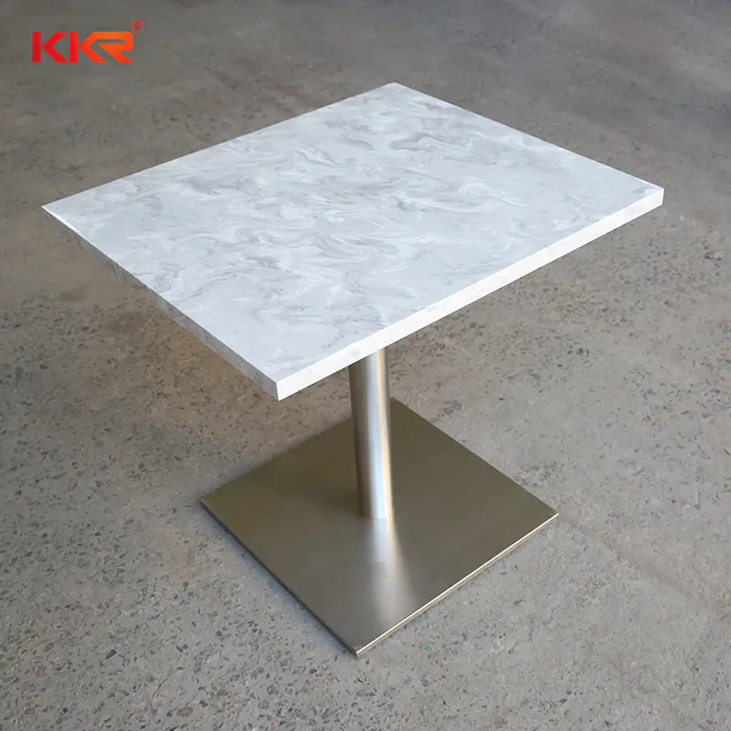 KKR Solid Surface durable luxury marble dining table bulk for indoor use