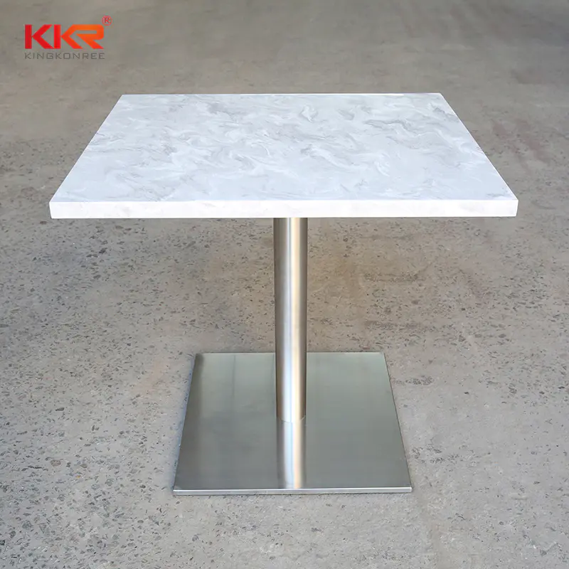 KKR Restaurant Modern Luxury Square / Round White Marble Table Top