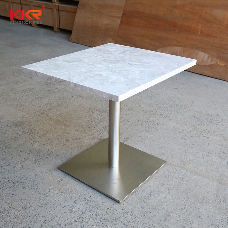 KKR Restaurant Modern Luxury Square / Round White Marble Table Top