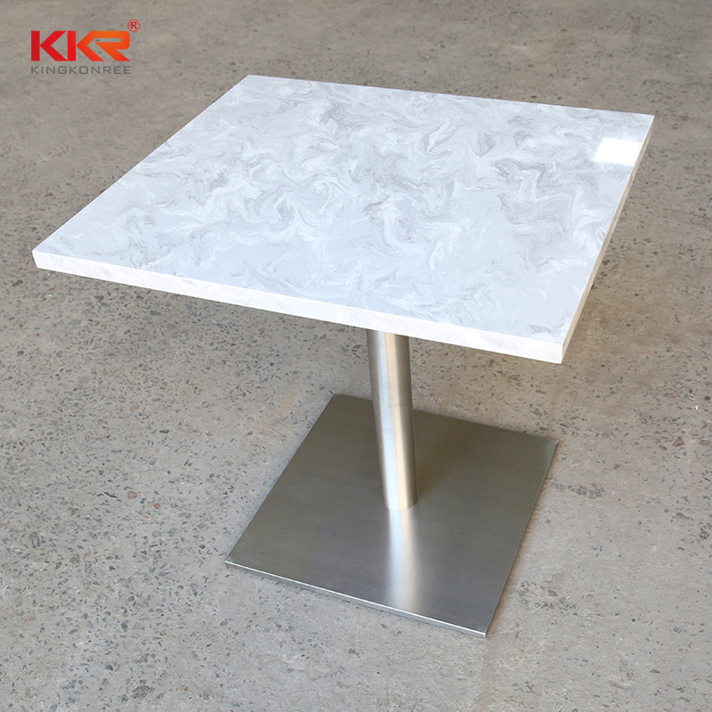 KKR Restaurant Modern Luxury Square / Round White Marble Table Top