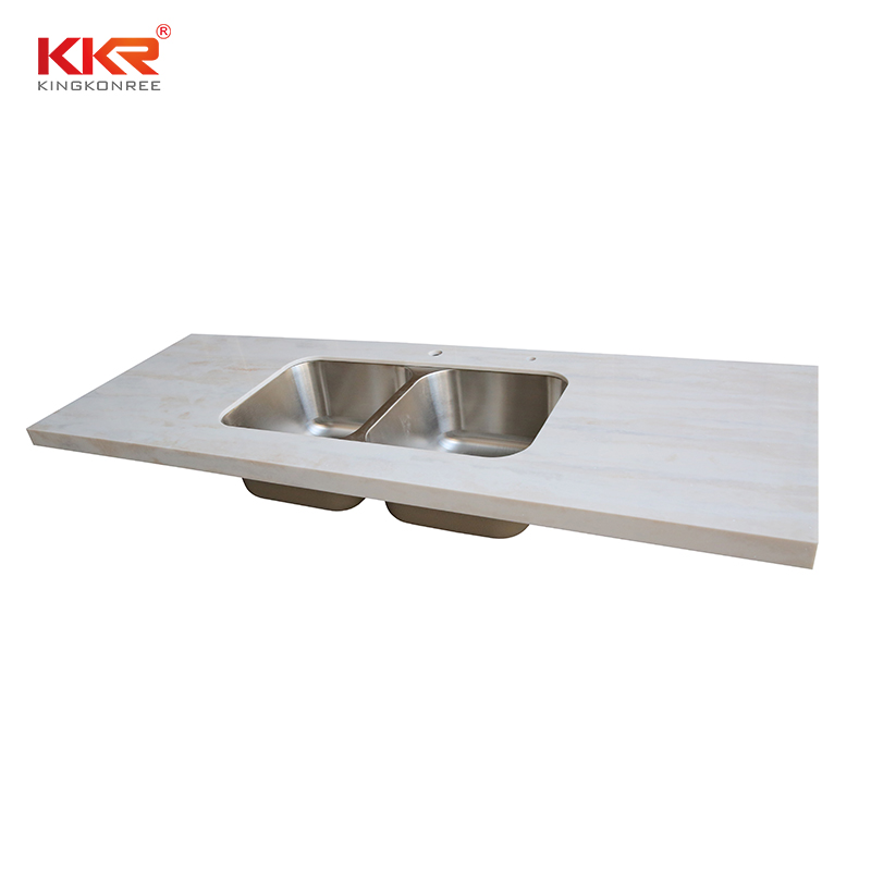 White Marble Acrylic Solid Surface Dining Table Kkr Tp6