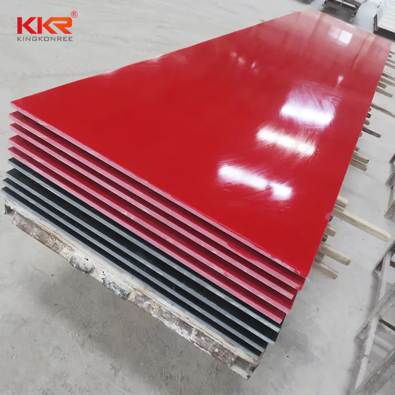 Wholesales price 6mm 12mm 20mm red solid surface sheet KKR-M1717