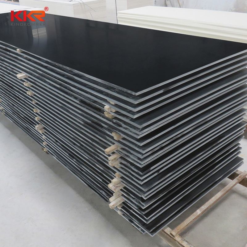 Made In China Black 100% Pure Acrylic Resin Solid Surface Sheets KKR-M1718