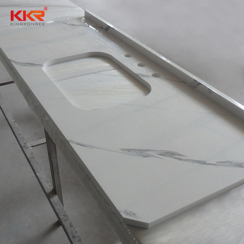 Natural Marble Color Acrylic Solid Surface Bathroom Vanity Top