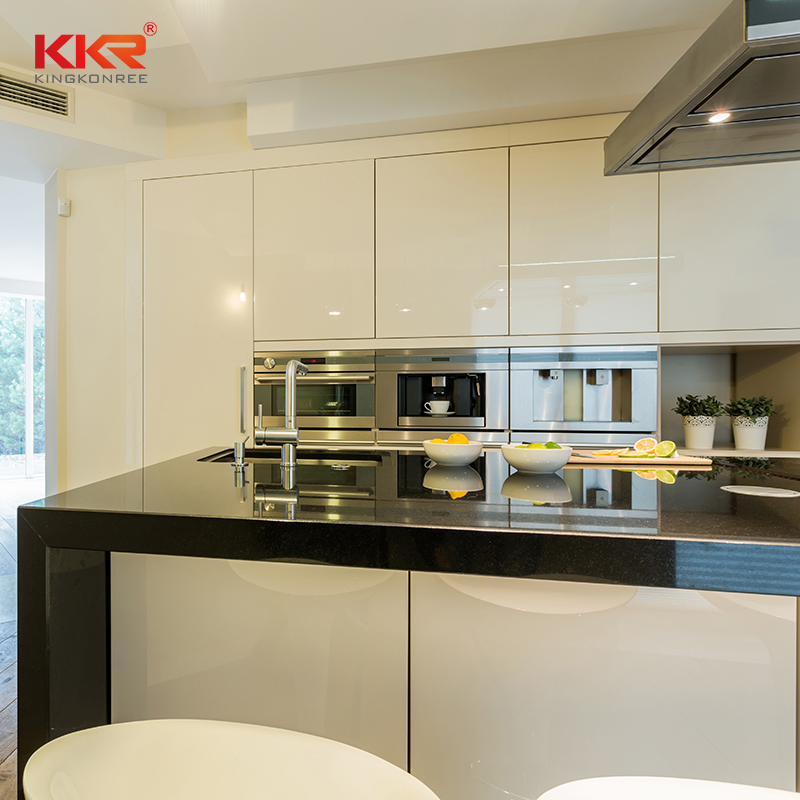 Black and White Acrylic Solid Surface Stone Kitchen Countertops, Kitchen Island Counter Tops